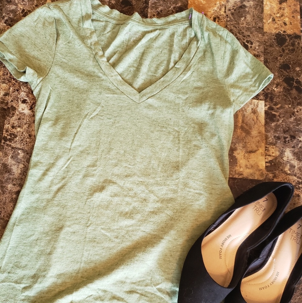 Calvin Klein Performance Heather Green V-Neck